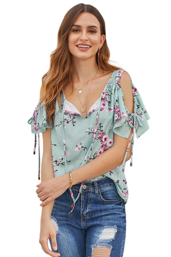 Green Everly Love Open Arms Top