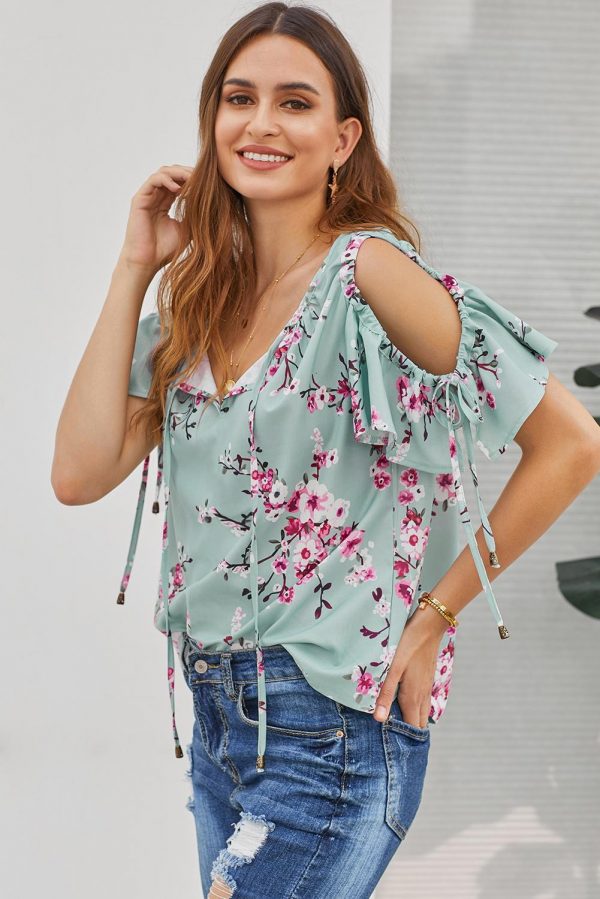 Green Everly Love Open Arms Top