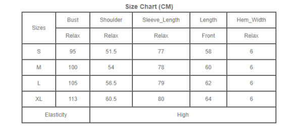 Size Chart 2721015